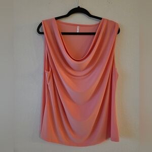 Passport Pink Coral Sleeveless Drape Thin Tank Top Blouse